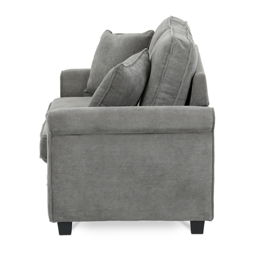 Dvoumístná pohovka, šedá, manšestrová látka, ASB-4170 GREY2