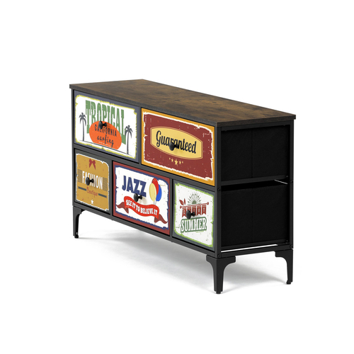 Komoda 103x30x56cm, mdf, vícebarevná, AUK-W2103 BK