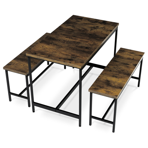 Jídelní set s 2 lavicemi, 110x60x75cm, mdf, old wood, AUT-G1175 OLW