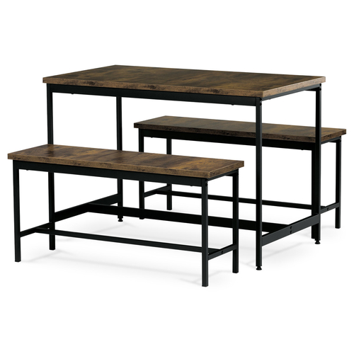 Jídelní set s 2 lavicemi, 110x60x75cm, mdf, old wood, AUT-G1175 OLW