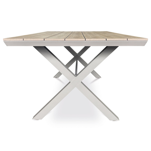 Zahradní stůl 180x100cm, hliník, polywood, béžová, AZT-S1510 OAK