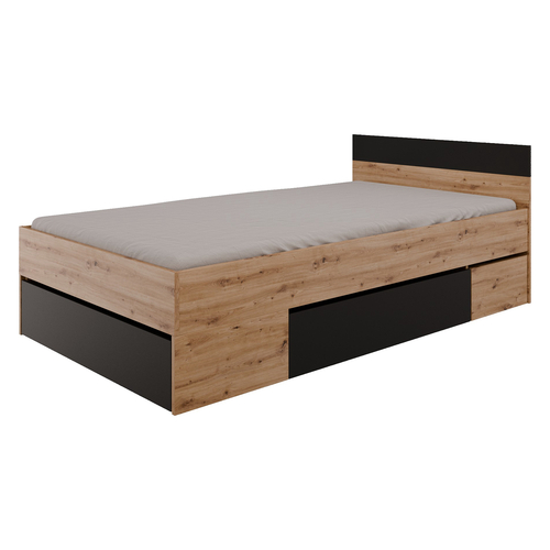 Multifunkční postel 120x200 COMBI dub Artisan/černá