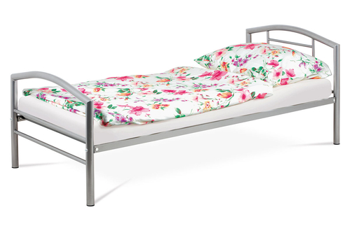 Jednolůžková postel 94x207cm, kov, stříbrná, BED-1900 SIL