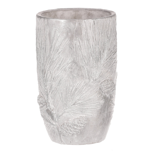Váza betonová - vzor borovice, barva stříbrná