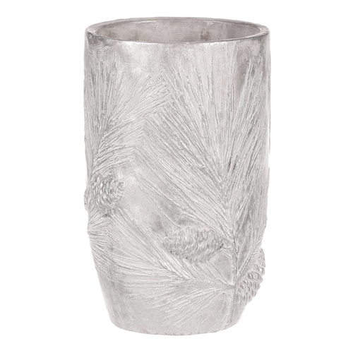 Váza betonová - vzor borovice, barva stříbrná