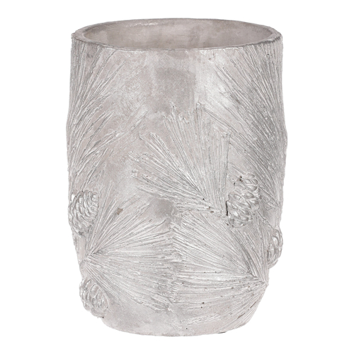 Váza betonová - vzor borovice, barva stříbrná