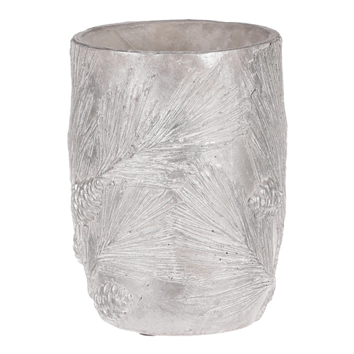 Váza betonová - vzor borovice, barva stříbrná