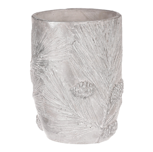 Váza betonová - vzor borovice, barva stříbrná