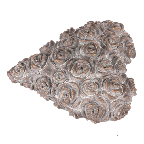 Srdce s růžemi - betonové, antracitově šedé