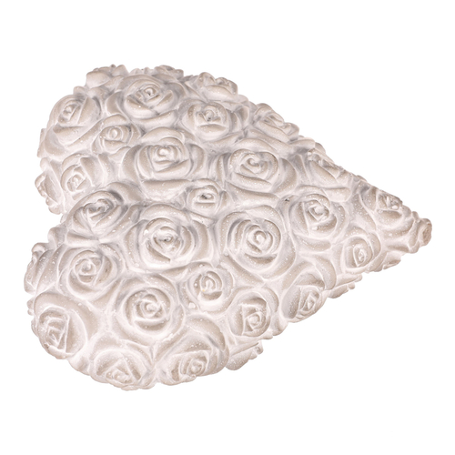 Srdce s růžemi - betonové, šedé