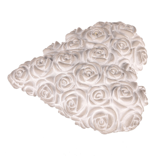 Srdce s růžemi - betonové, šedé