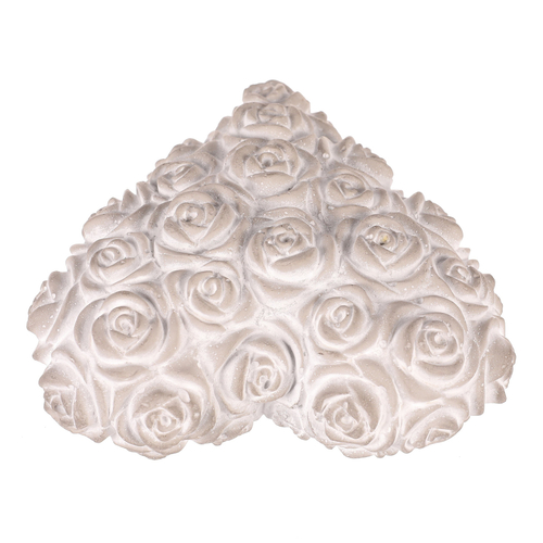 Srdce s růžemi - betonové, šedé