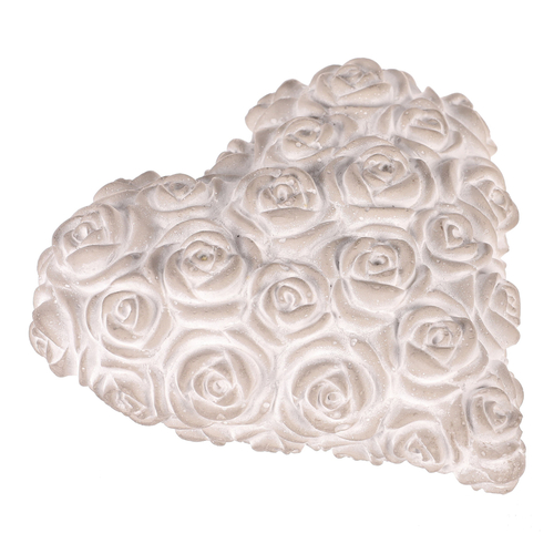 Srdce s růžemi - betonové, šedé