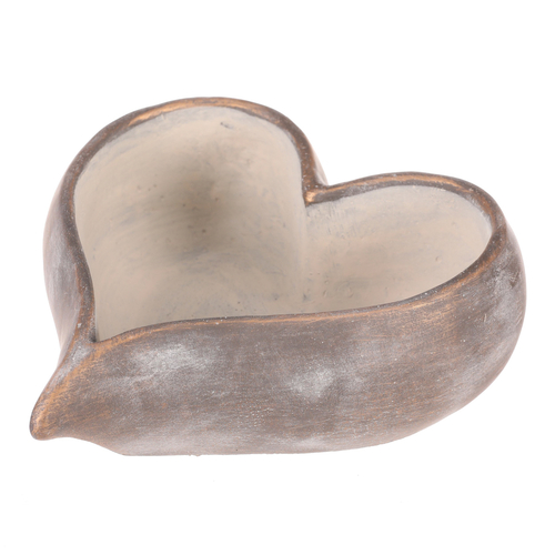 Obal na květiny - tvar srdce, beton, antracitově šedý