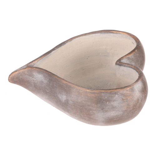 Obal na květiny - tvar srdce, beton, antracitově šedý