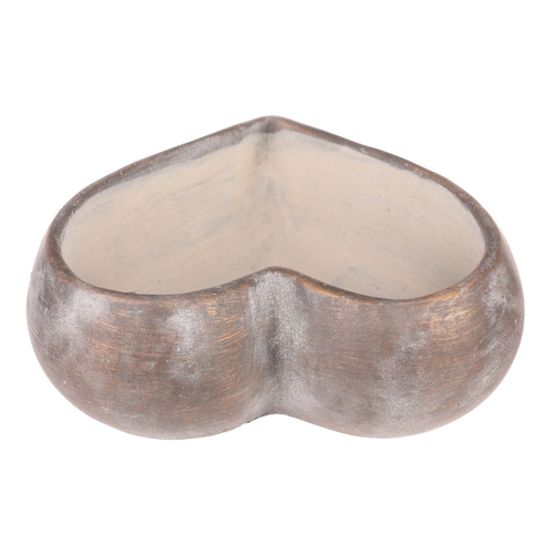 Obal na květiny - tvar srdce, beton, antracitově šedý