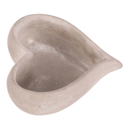 Obal na květiny - tvar srdce, beton, šedý