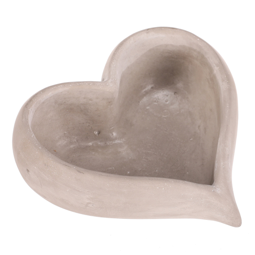 Obal na květiny - tvar srdce, beton, šedý