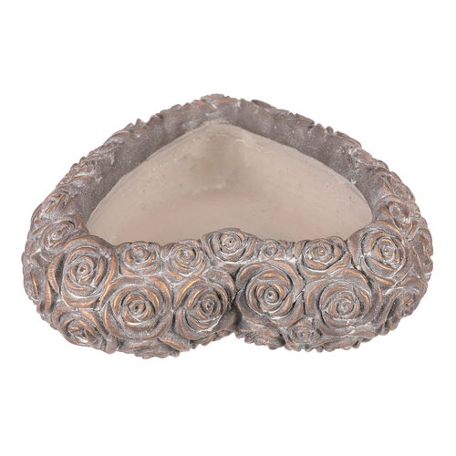 Obal na květiny - srdce s růžemi, beton, antracitově šedý