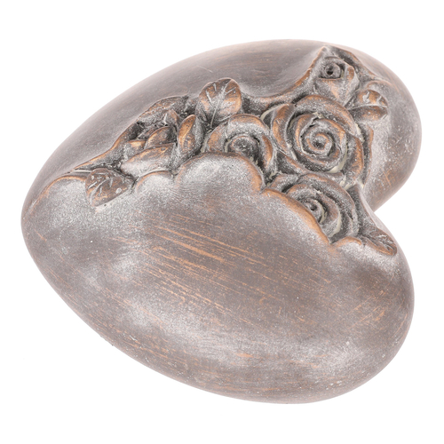 Srdce s růží - betonové, pietní, antracitově šedé