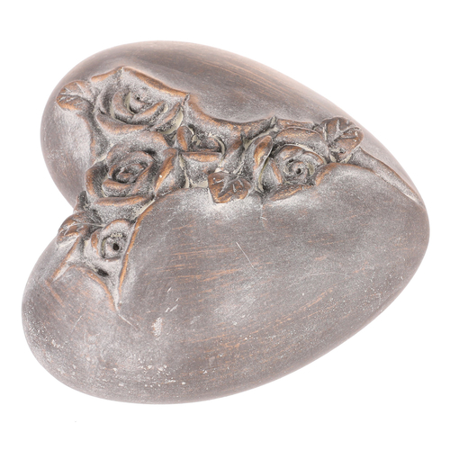 Srdce s růží - betonové, pietní, antracitově šedé