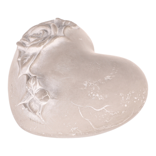 Srdce s růží - betonové, pietní, šedé