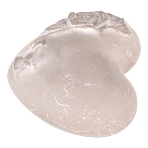 Srdce s růží - betonové, pietní, šedé