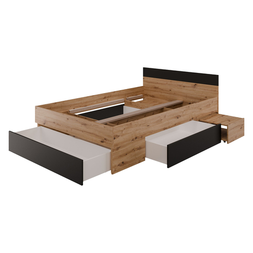 Multifunkční postel 140x200 COMBI dub Artisan/černá