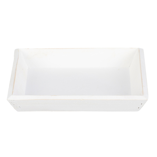 Tác dřevěný - čtvercový, barva bílá