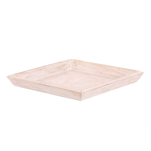 Tác dřevěný - čtvercový, barva bílá