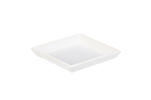 Tác dřevěný - čtvercový, barva bílá