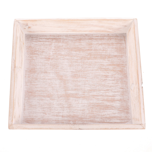 Tác dřevěný - čtvercový, barva bílá