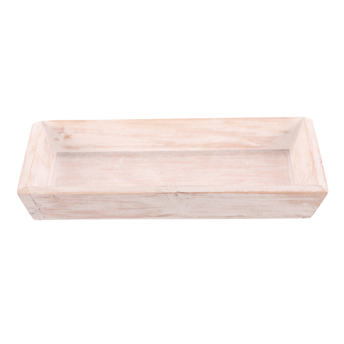 Tác dřevěný - čtvercový, barva bílá