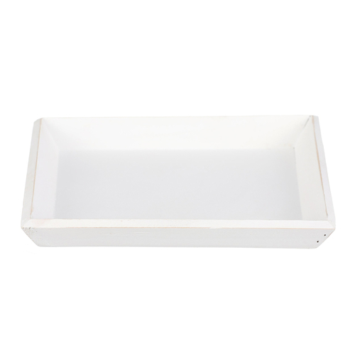 Tác dřevěný - čtvercový, barva bílá