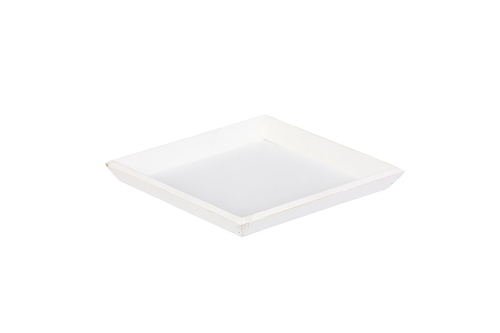 Tác dřevěný - čtvercový, barva bílá