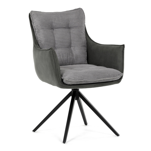 Jídelní židle, šedá, manšestrová látka, DCH-D1345 GREY2