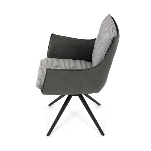 Jídelní židle, šedá, manšestrová látka, DCH-D1345 GREY2