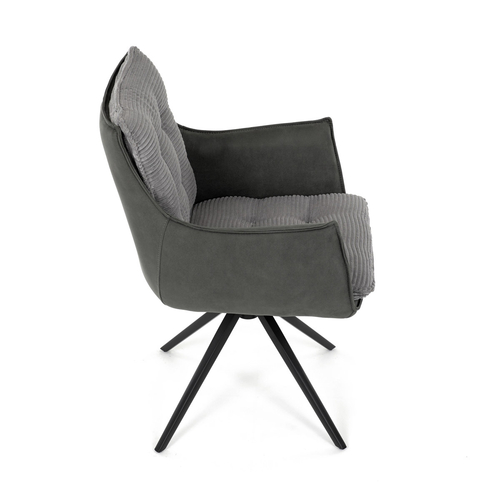 Jídelní židle, šedá, manšestrová látka, DCH-D1345 GREY2