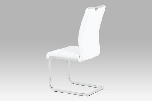 Jídelní židle bílá koženka / chrom
