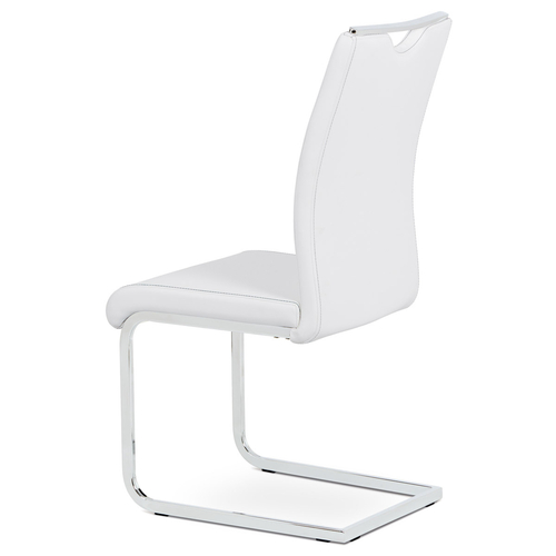 Jídelní židle bílá koženka / chrom