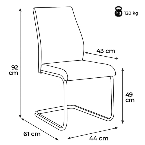 Jídelní židle, krémová, ekokůže, DCL-D1277 CRM