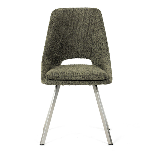 Jídelní židle, zelená, látka bouclé, DCL-W1174 GRN2