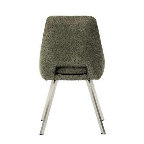 Jídelní židle, zelená, látka bouclé, DCL-W1174 GRN2