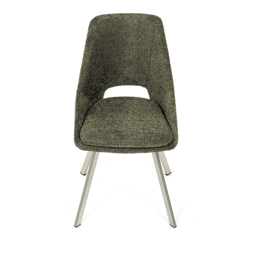 Jídelní židle, zelená, látka bouclé, DCL-W1174 GRN2