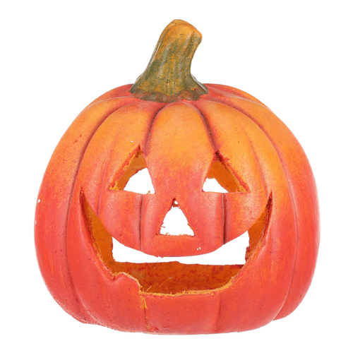 Dýně z terakoty - svícen, barva oranžovo-červená