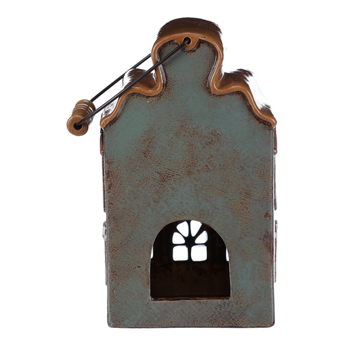 Domeček keramický - na čajovou svíčku, zelený