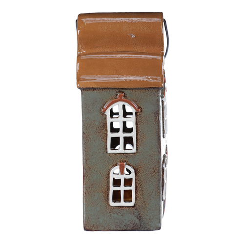 Domeček keramický - na čajovou svíčku, zelený