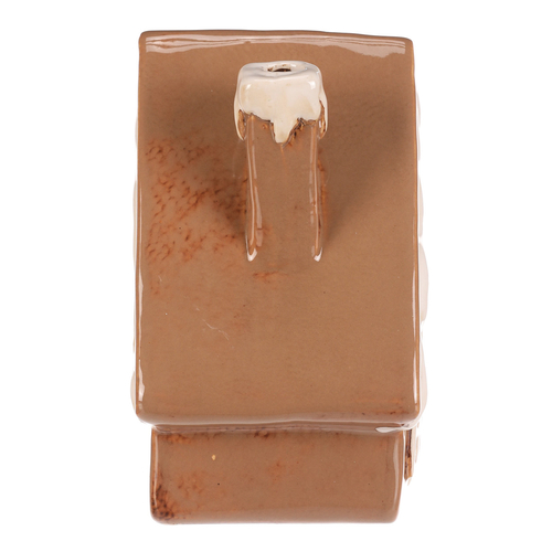 Domeček keramický - na čajovou svíčku, barva hnědá