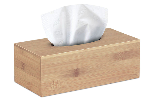 Box na papírové kapesníčky - bambusový, barva přírodní