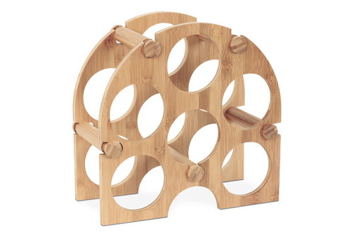 Stojan na víno - bambusový, otvory na láhve, barva přírodní